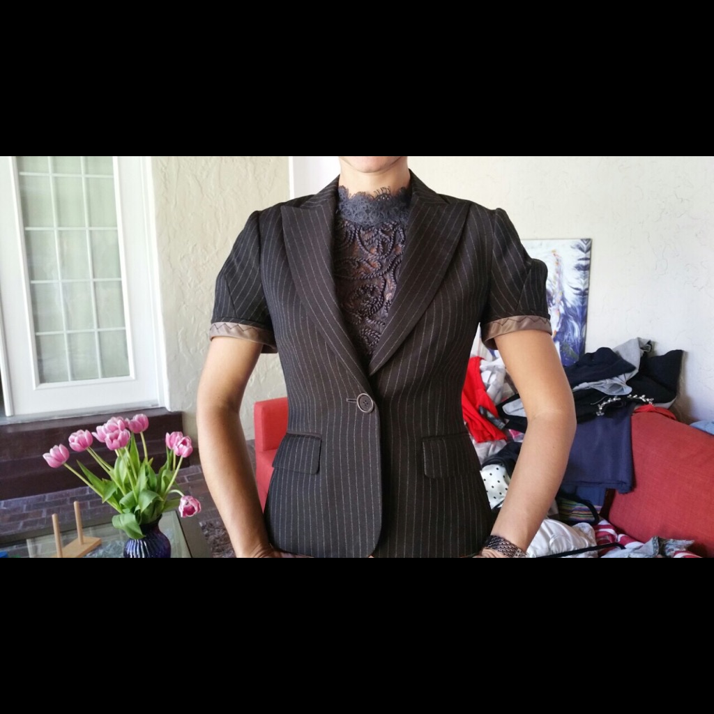 Brown Striped Blazer